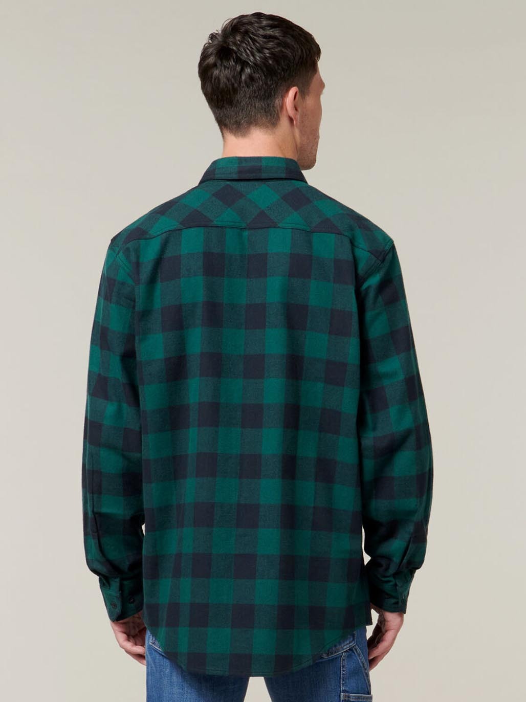 HARD YAKKA LONG SLEEVE CHECK FLANNEL COTTON WORK SHIRT